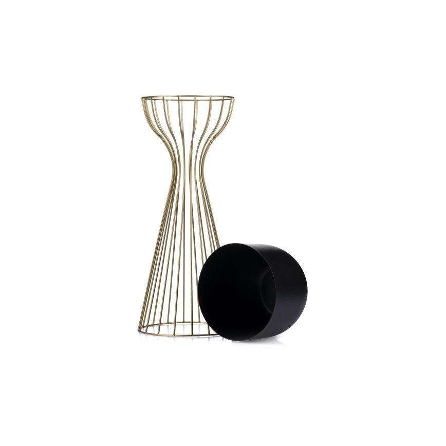 Kovový kvetináč LOFT 56x20 cm zlatá/čierna