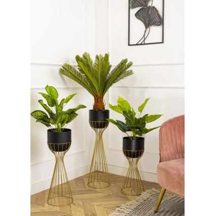 Kovový kvetináč LOFT 68x20 cm zlatá/čierna