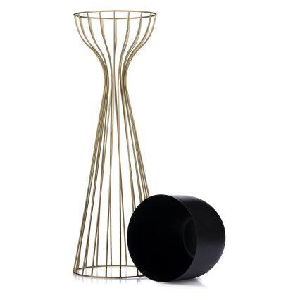 Kovový kvetináč LOFT 68x20 cm zlatá/čierna