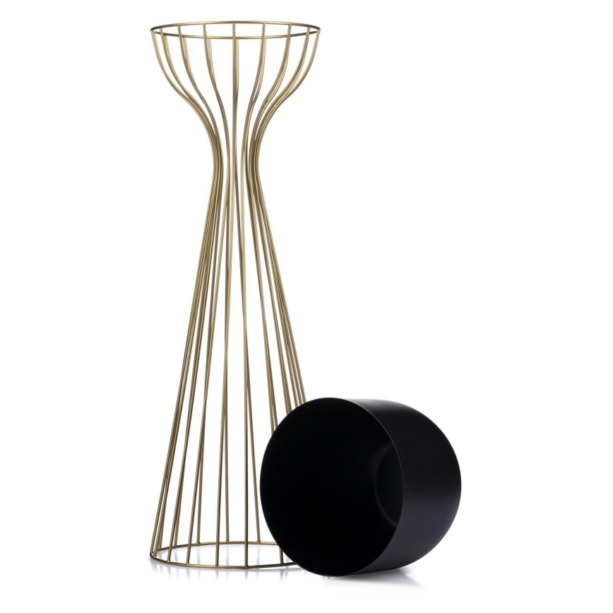 Kovový kvetináč LOFT 68x20 cm zlatá/čierna