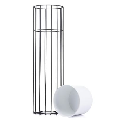 Kovový kvetináč LOFT 70x20 cm čierna/biela