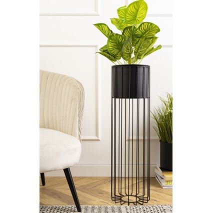 Kovový kvetináč LOFT 70x20 cm čierna