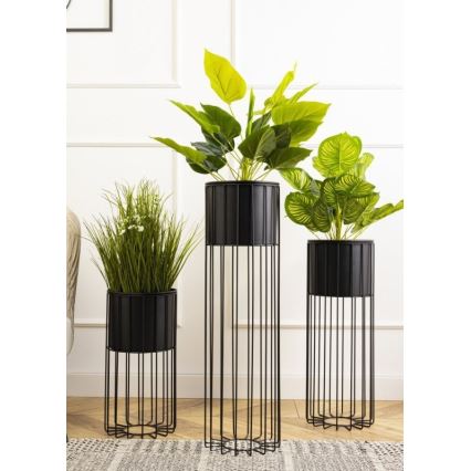 Kovový kvetináč LOFT 70x20 cm čierna