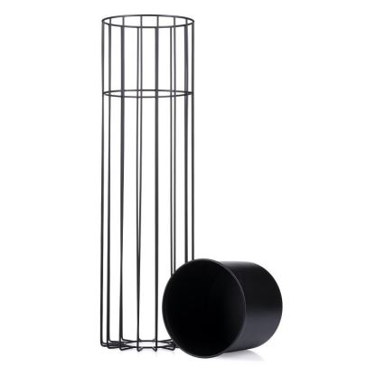 Kovový kvetináč LOFT 70x20 cm čierna