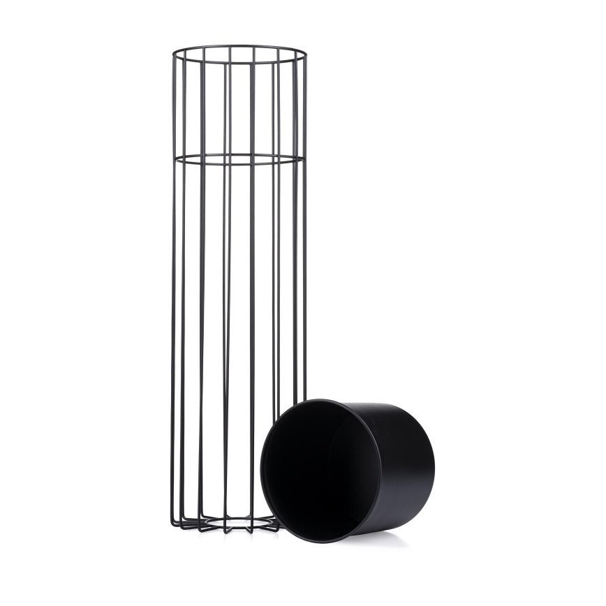 Kovový kvetináč LOFT 70x20 cm čierna