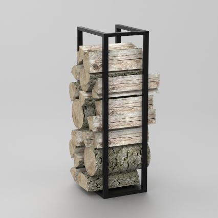 Kovový stojan na drevo 100x30 cm čierna