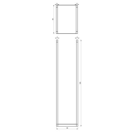 Kovový stojan na drevo 120x40 cm čierna