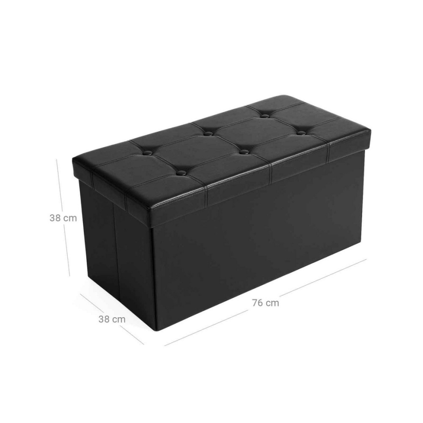 Kožená lavica SULTAN čierna