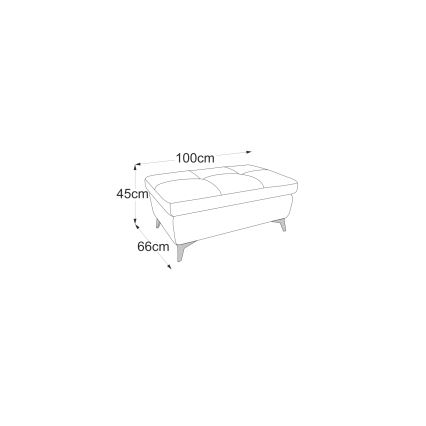 Kožený taburet SALERNO II 66x100 cm hnedá