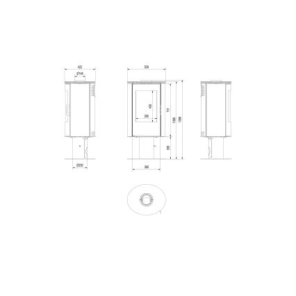 Kratki - Krbové oceľové kachle 8kW 150mm