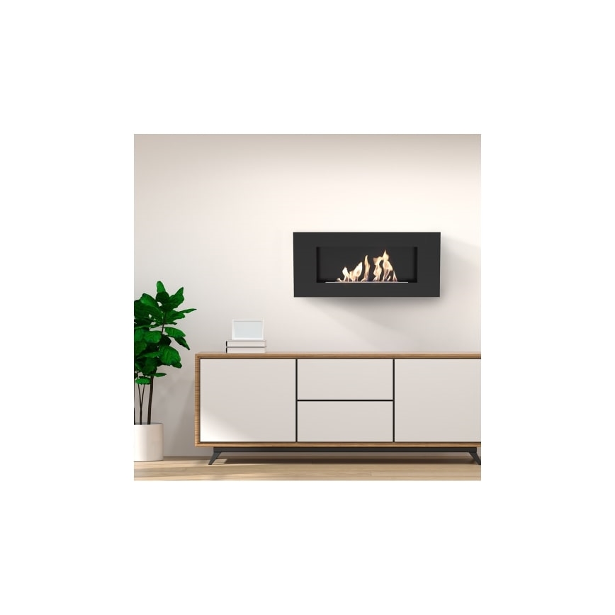 Kratki - Nástenný BIO krb 40x90 cm 1,5kW čierna