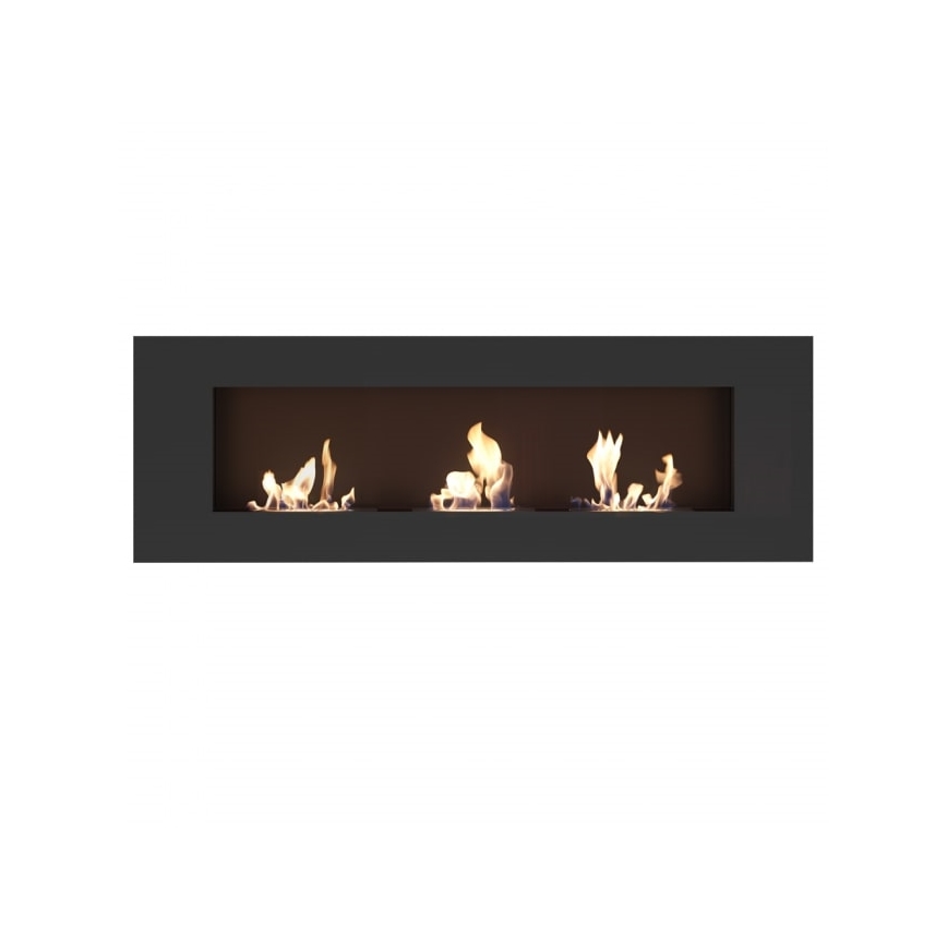 Kratki - Vstavaný BIO krb 40x120 cm 3x1,1kW čierna