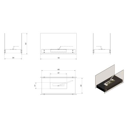 Kratki - BIO krb 40,2x70 cm 2kW biela