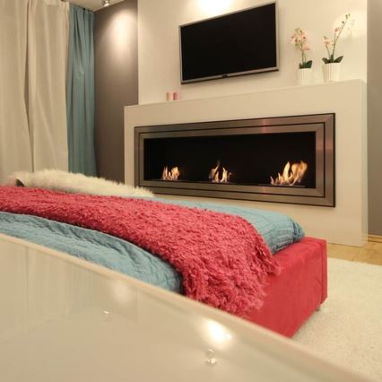 Kratki - Vstavaný BIO krb 65x180 cm 3x2,5kW lesklý chróm