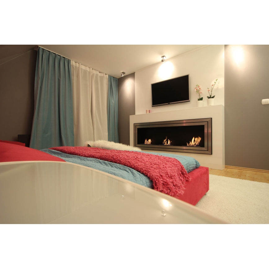 Kratki - Vstavaný BIO krb 65x180 cm 3x2,5kW lesklý chróm