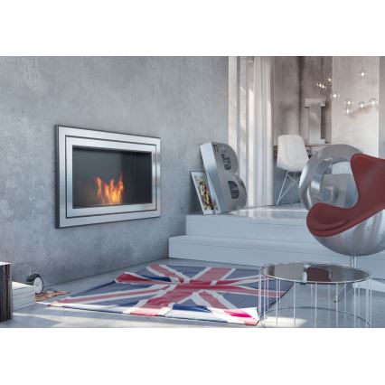 Kratki - Vstavaný BIO krb 65x180 cm 3x2,5kW lesklý chróm