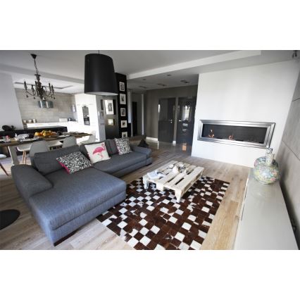 Kratki - Vstavaný BIO krb 65x180 cm 3x2,5kW lesklý chróm