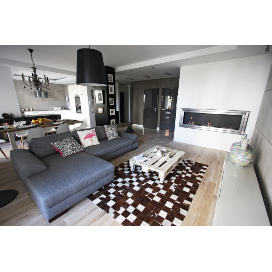 Kratki - Vstavaný BIO krb 65x180 cm 3x2,5kW lesklý chróm