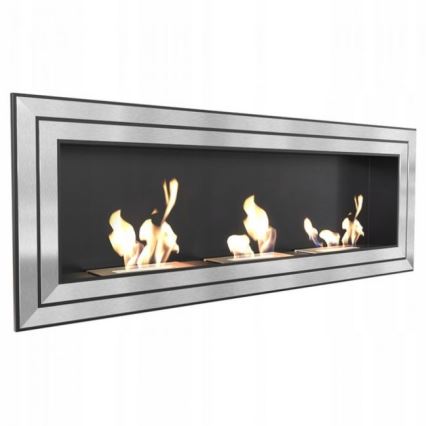 Kratki - Vstavaný BIO krb 65x180 cm 3x2,5kW lesklý chróm