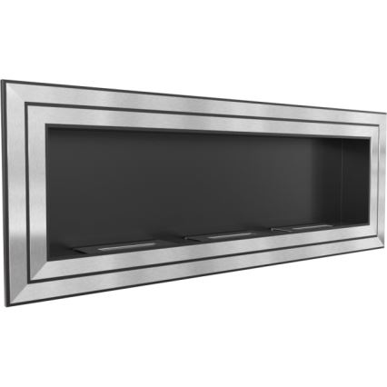 Kratki - Vstavaný BIO krb 65x180 cm 3x2,5kW lesklý chróm