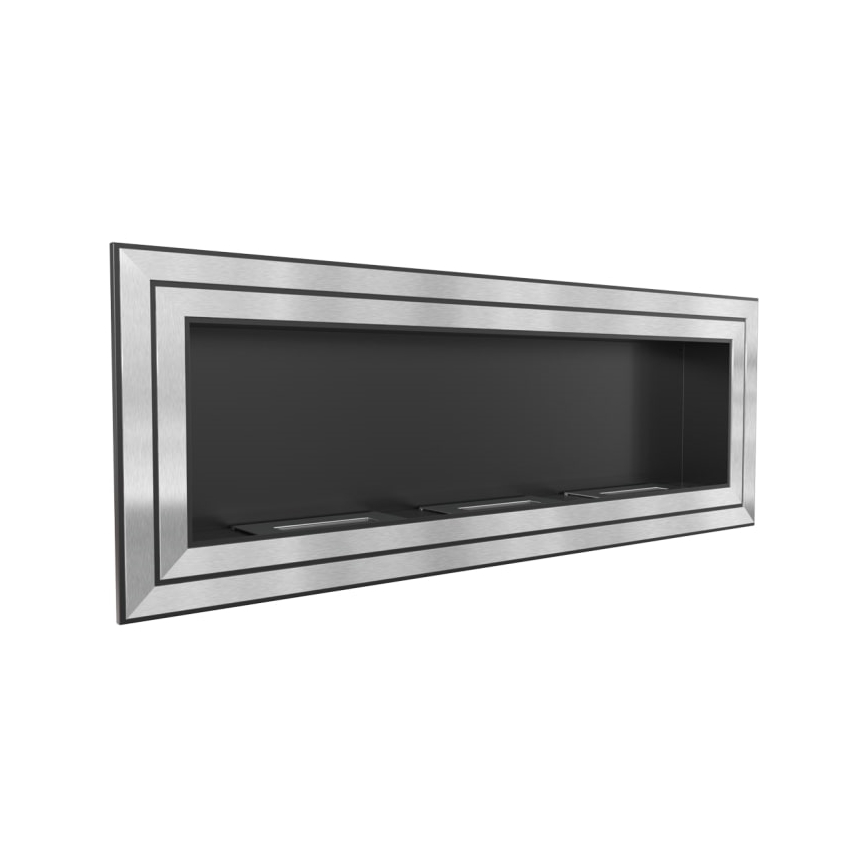 Kratki - Vstavaný BIO krb 65x180 cm 3x2,5kW lesklý chróm