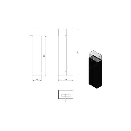 Kratki - BIO krb 113,6x35,9 cm 2kW čierna