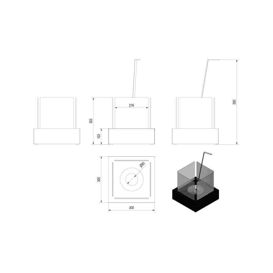 Kratki - BIO krb 30,3x30 cm 1kW biela