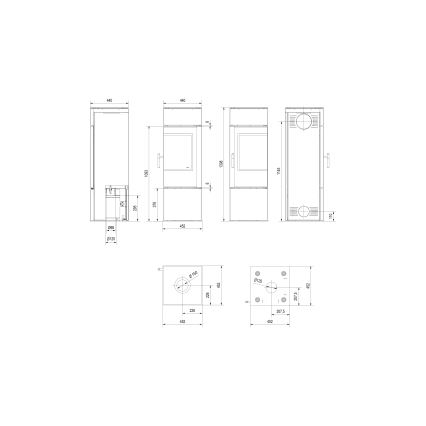 Kratki - Krbové oceľové kachle 8kW 150mm