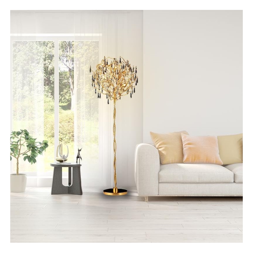 Krištáľová stojacia lampa 5xG9/40W/230V zlatá
