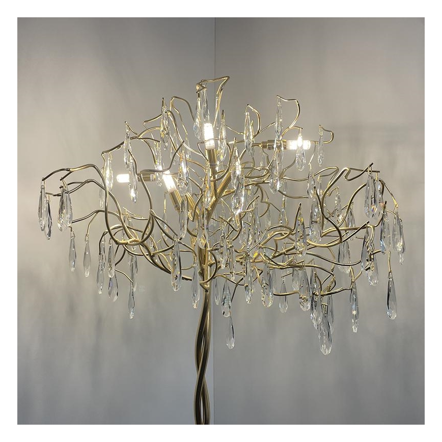 Krištáľová stojacia lampa 5xG9/40W/230V zlatá