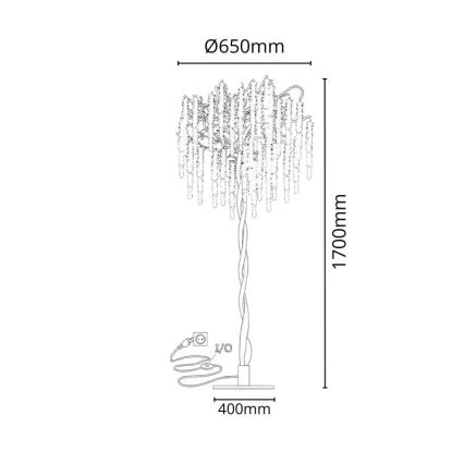 Krištáľová stojacia lampa 5xG9/40W/230V zlatá