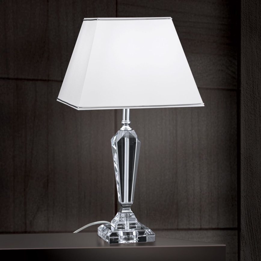 Krištáľová stolná lampa VERONIQUE 1xE27/60W/230V biela/číra