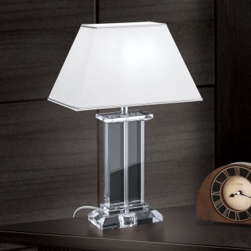 Krištáľová stolná lampa VERONIQUE 1xE27/60W/230V biela/číra