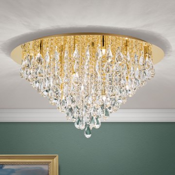 Krištáľové stropné svietidlo CELESTE 12xG9/40W/230V pr. 75 cm zlatá