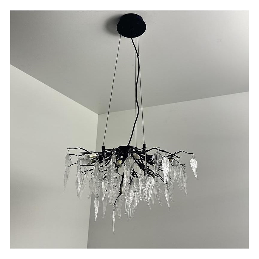 Krištáľový luster na lanku 10xG9/40W/230V čierna