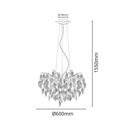 Krištáľový luster na lanku 10xG9/40W/230V čierna