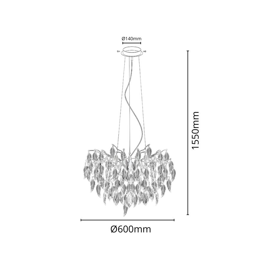 Krištáľový luster na lanku 10xG9/40W/230V čierna