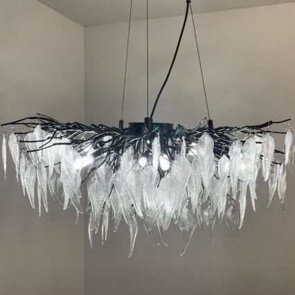 Krištáľový luster na lanku 12xG9/40W/230V čierna