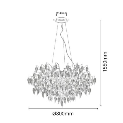 Krištáľový luster na lanku 12xG9/40W/230V čierna