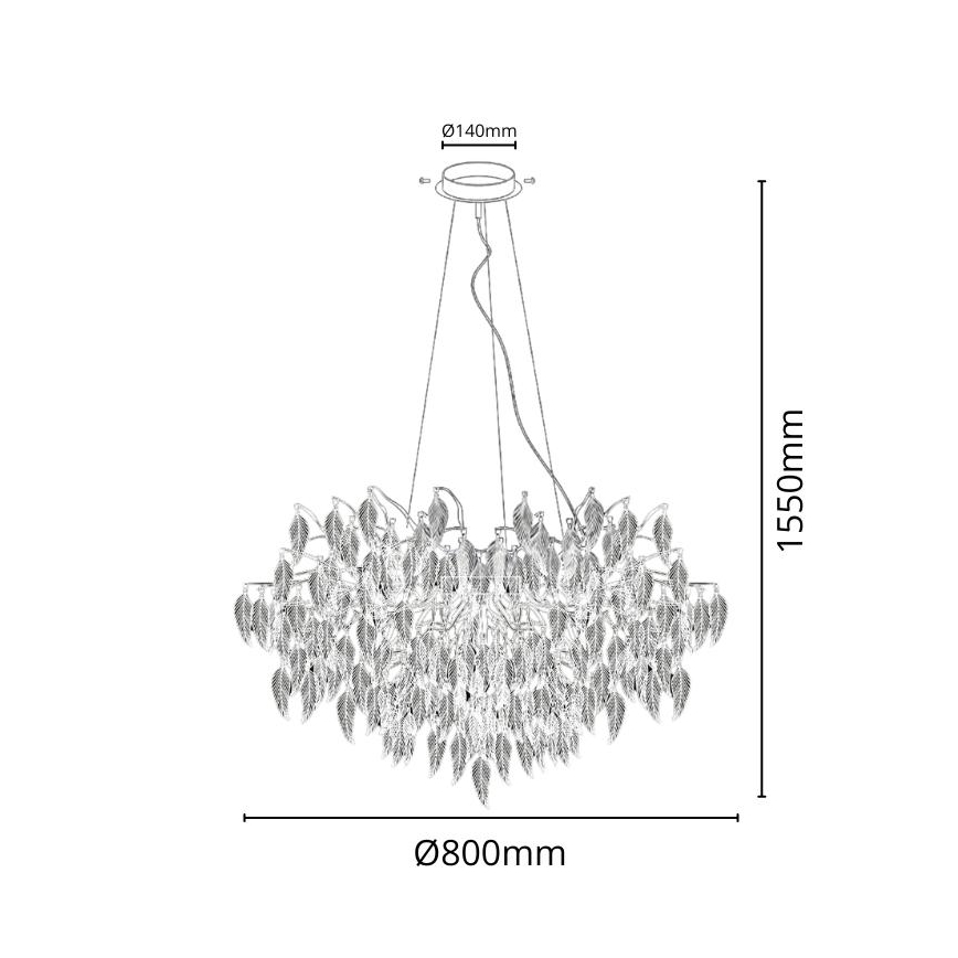Krištáľový luster na lanku 12xG9/40W/230V čierna