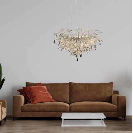 Krištáľový luster na lanku 13xG9/40W/230V lesklý chróm