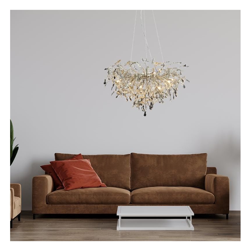 Krištáľový luster na lanku 13xG9/40W/230V lesklý chróm