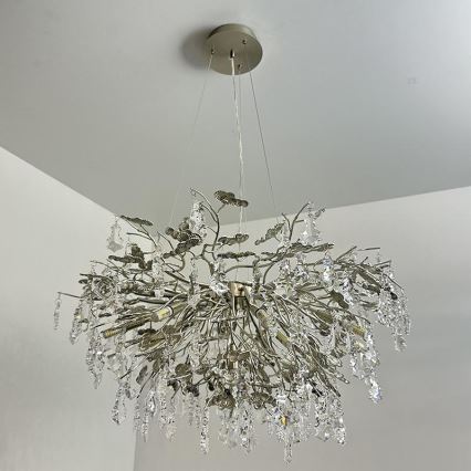 Krištáľový luster na lanku 13xG9/40W/230V lesklý chróm
