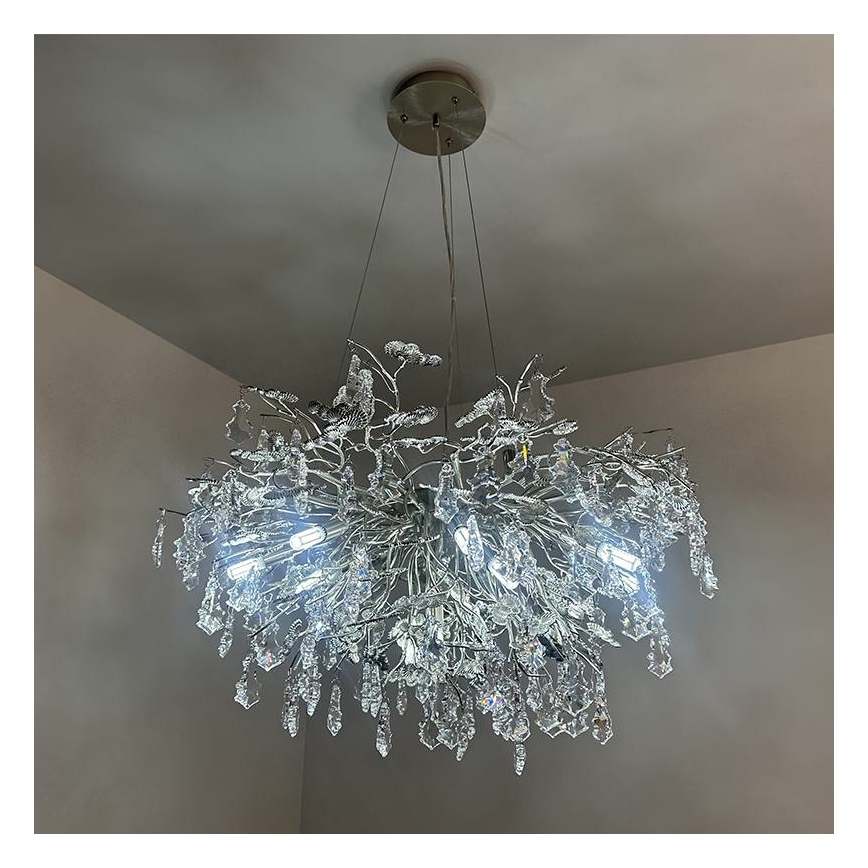 Krištáľový luster na lanku 13xG9/40W/230V lesklý chróm