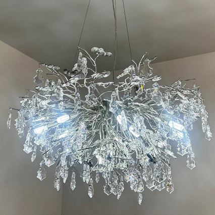 Krištáľový luster na lanku 13xG9/40W/230V lesklý chróm