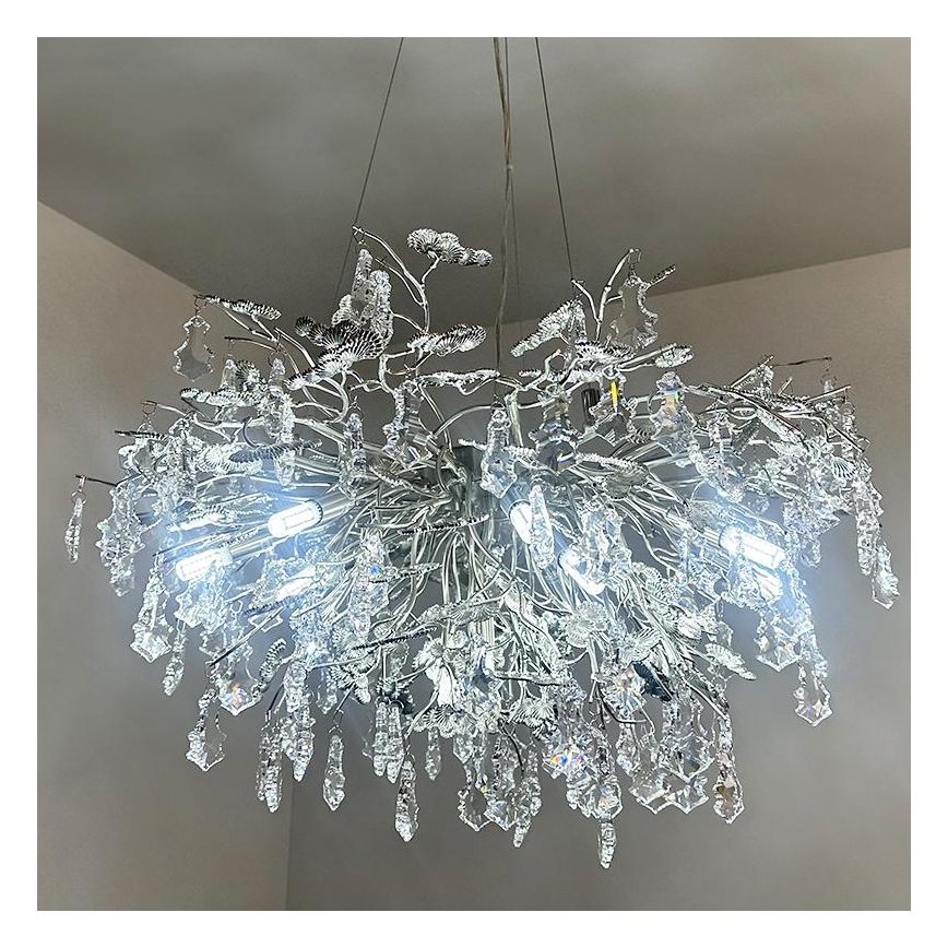 Krištáľový luster na lanku 13xG9/40W/230V lesklý chróm