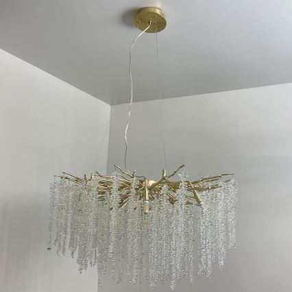 Krištáľový luster na lanku 13xG9/40W/230V zlatá
