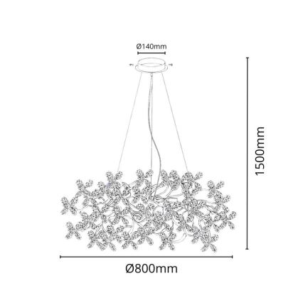 Krištáľový luster na lanku 16xG9/40W/230V pestrofarebná