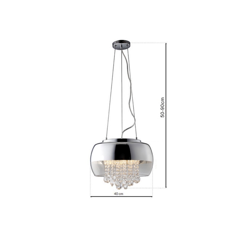 Krištáľový luster na lanku LUNA 1xE14/40W/230V