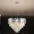 Krištáľový luster na lanku PLAZA 9xE14/40W/230V, priemer 60 cm, strieborný